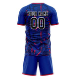 Custom Royal Red GeometricalPattern Soccer Set
