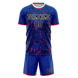 Custom Royal Red GeometricalPattern Soccer Set