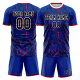 Custom Royal Red GeometricalPattern Soccer Set