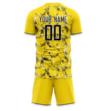 Custom Yellow Black GeometricalPattern Soccer Set