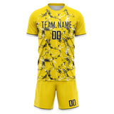 Custom Yellow Black GeometricalPattern Soccer Set