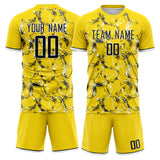 Custom Yellow Black GeometricalPattern Soccer Set