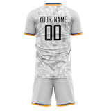 Custom Gray Black GeometricalPattern Soccer Set