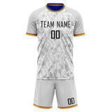 Custom Gray Black GeometricalPattern Soccer Set