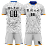 Custom Gray Black GeometricalPattern Soccer Set