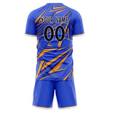 Custom Purple Gold GeometricalPattern Soccer Set