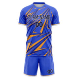 Custom Purple Gold GeometricalPattern Soccer Set