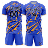 Custom Purple Gold GeometricalPattern Soccer Set