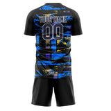 Custom Blue White GeometricalPattern Soccer Set
