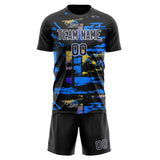 Custom Blue White GeometricalPattern Soccer Set