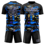 Custom Blue White GeometricalPattern Soccer Set