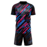 Custom Blue Red GeometricalPattern Soccer Set