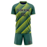 Custom Gray Teal GeometricalPattern Soccer Set