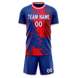 Custom Royal Red GeometricalPattern Soccer Set