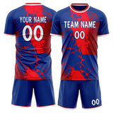 Custom Royal Red GeometricalPattern Soccer Set