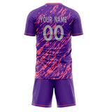 Custom Purple Pink GeometricalPattern Soccer Set