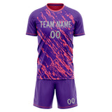 Custom Purple Pink GeometricalPattern Soccer Set