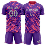 Custom Purple Pink GeometricalPattern Soccer Set