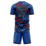 Custom Royal Red GeometricalPattern Soccer Set
