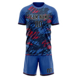 Custom Royal Red GeometricalPattern Soccer Set