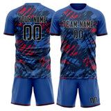 Custom Royal Red GeometricalPattern Soccer Set