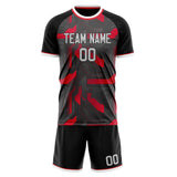 Custom Gray Red GeometricalPattern Soccer Set