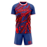 Custom Red Royal GeometricalPattern Soccer Set