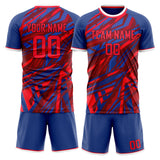 Custom Red Royal GeometricalPattern Soccer Set