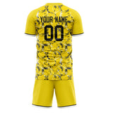 Custom Yellow Black GeometricalPattern Soccer Set