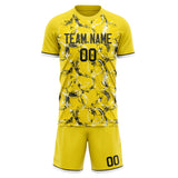 Custom Yellow Black GeometricalPattern Soccer Set