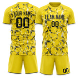 Custom Yellow Black GeometricalPattern Soccer Set