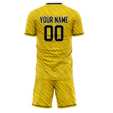 Custom Gold Black GeometricalPattern Soccer Set