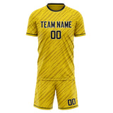 Custom Gold Black GeometricalPattern Soccer Set