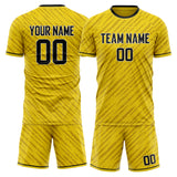 Custom Gold Black GeometricalPattern Soccer Set