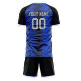 Custom Blue Black GeometricalPattern Soccer Set