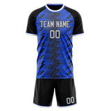 Custom Blue Black GeometricalPattern Soccer Set