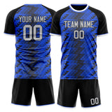 Custom Blue Black GeometricalPattern Soccer Set
