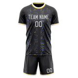 Custom Black Gray GeometricalPattern Soccer Set