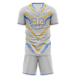 Custom Gray Gold GeometricalPattern Soccer Set