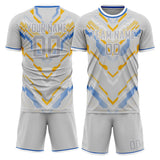 Custom Gray Gold GeometricalPattern Soccer Set