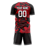 Custom Red Black GeometricalPattern Soccer Set