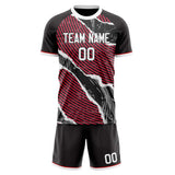Custom Gray Red GeometricalPattern Soccer Set
