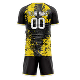 Custom Black Gold GeometricalPattern Soccer Set
