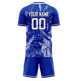 Custom Blue White GeometricalPattern Soccer Set