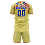 Custom Cream Royal GeometricalPattern Soccer Set