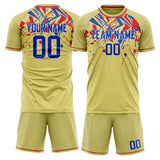 Custom Cream Royal GeometricalPattern Soccer Set
