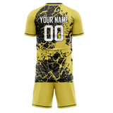 Custom Yellow Black GeometricalPattern Soccer Set