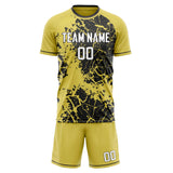 Custom Yellow Black GeometricalPattern Soccer Set