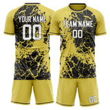 Custom Yellow Black GeometricalPattern Soccer Set