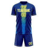 Custom Royal Yellow GeometricalPattern Soccer Set